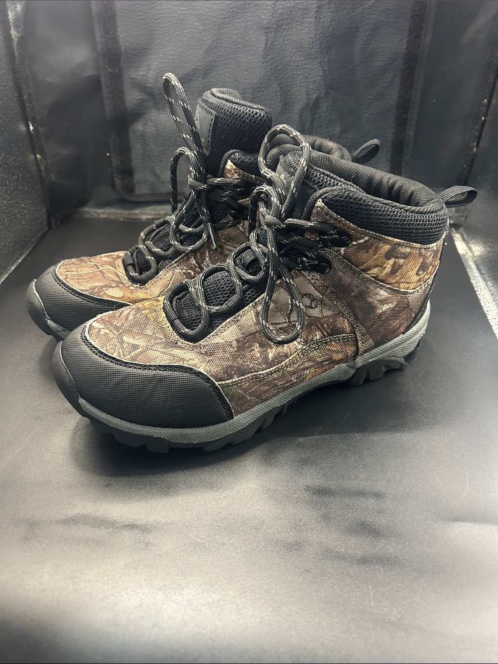 Ozark Trail Kids Camouflage Hiking Boots - Black & Brown